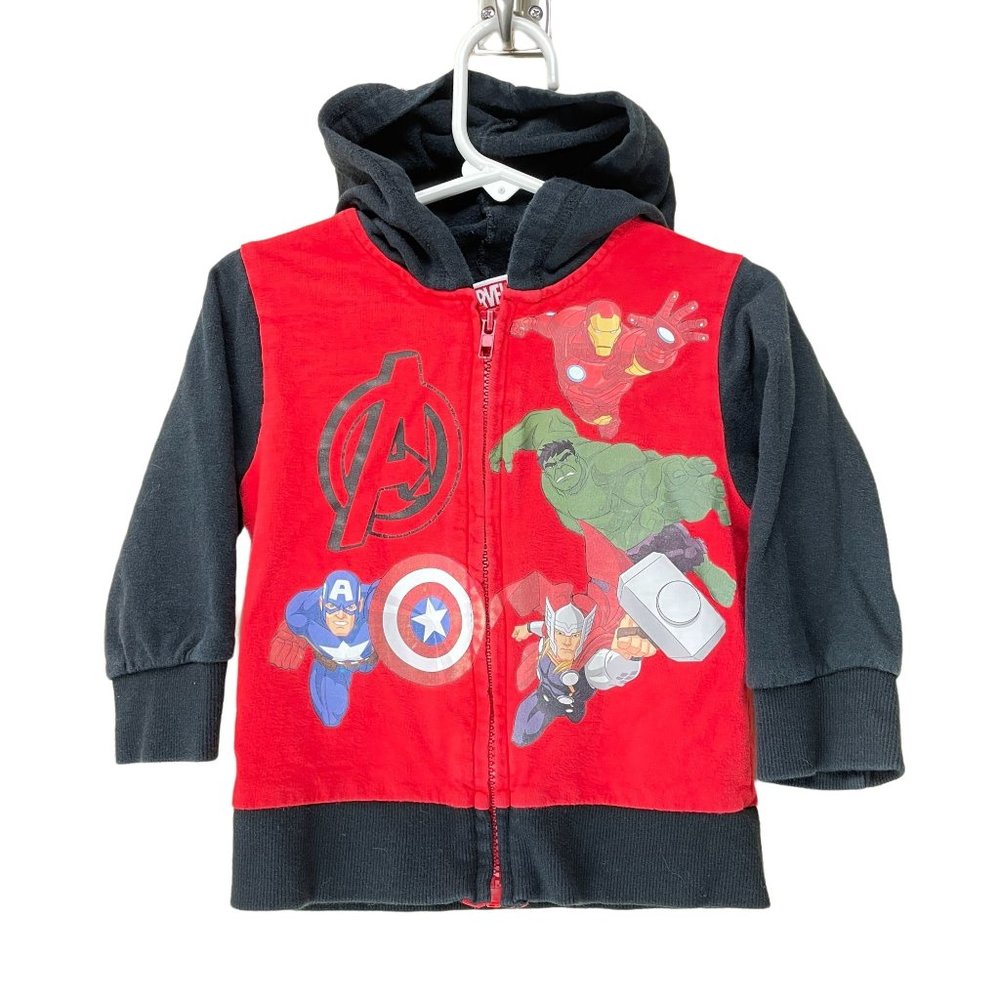 Avengers Sweatshirt Hoodie Full Zip Marvel Heros Sz 2T